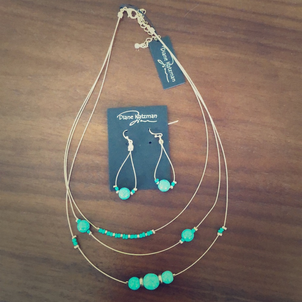 Diane Katzman necklace with earrings